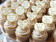 Wedding Cupcake Toppers, Personalised Bespoke Cake Picks for your Event