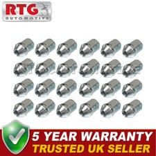 24x Wheel Nuts For Mitsubishi L200 1996 On (Steel Wheels) Silver