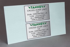 2 PRE CUT TANNOY DUAL CONCENTRIC L.S. CROSSOVER WATER SLIDE DECAL for SPEAKERS