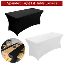 6FT, 8FT Rectangular Stretch Tight Folding Table Cover Trestle Table Cloth