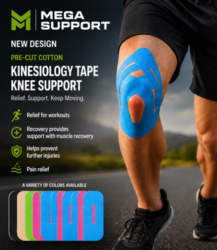Precut kinesiology knee - 5x,