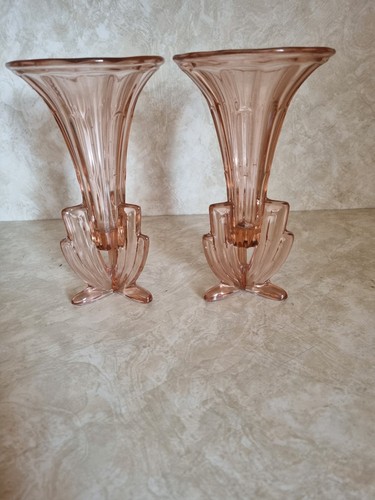 Pair vintage art - art, peach