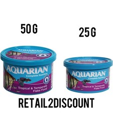 Aquarian Tropical Fish Flakes Complete Nutrition Aquarium Fish Food 25g or 50g