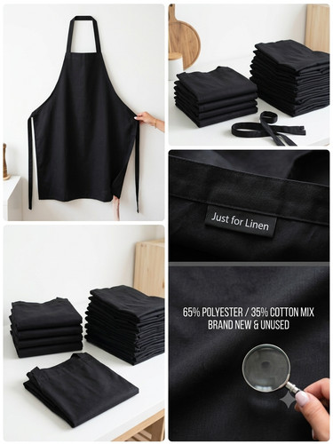Black chef bib aprons - aprons, new