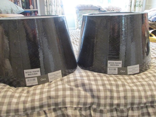 Oka lampshades black - lampshades, linen