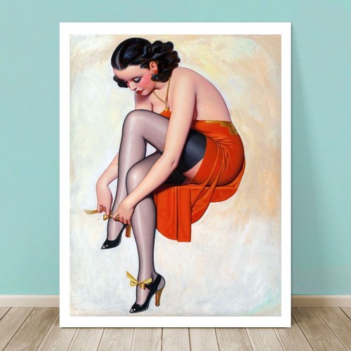 Art deco pin cover girl - pin-up,