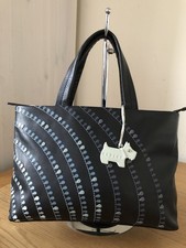Black Leather Radley Handbag With Dog Tag