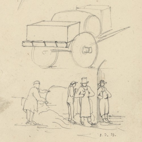 Study sheet biedermeier pencil - sheet,