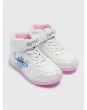 Girls Disney Stitch Glitter High Top Trainers Girls Sizes Jnr 5 Uk EU 22