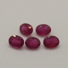 2Pcs Genuine Red Ruby Gemstones Oval from Mozambique Loose Rubies for Jewellery