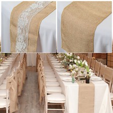 Hessian Jute Table Runners Burlap Fabric Sacking Table Runner Wedding 29cmx274cm