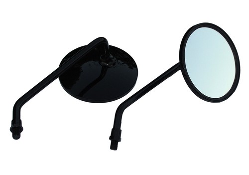 Black round motorcycle - black, 4"