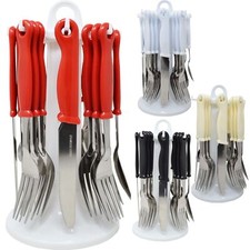 24PC CUTLERY SET RACK METAL