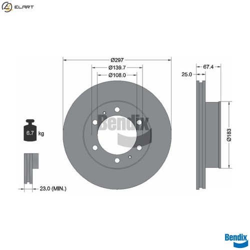 Brake disc bds1366 for - 2x,