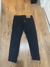 Mens Levi's Hi Ball Jeans W32 Black Straight Leg Zip Fly