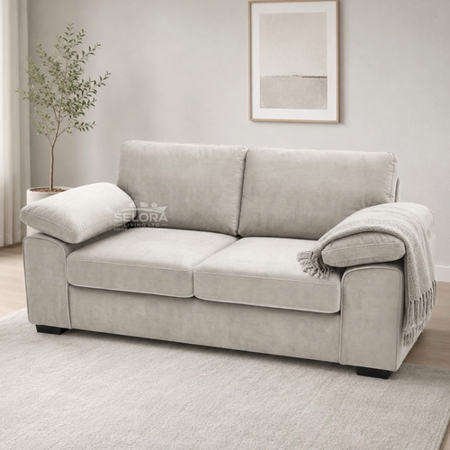 Amalfi cream plush - velvet, sofa