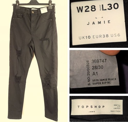 Topshop black jeans jamie - black,