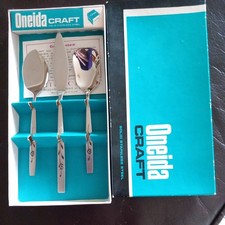 Vintage Oneida Craft Capistrano 3 Pcs Preserve Set Stainless Steel Cutlery Boxed