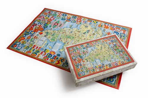 Pictorial jigsaw map - pictorial, of