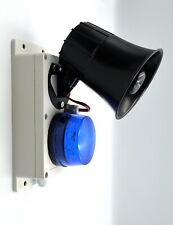 Outdoor Alarm Siren And Strobe. 12v Blue Flashing Strobe And Two Tone Siren