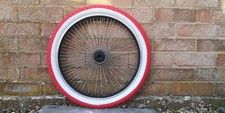 COLOURED STREET BMX TYRES RED WHITEWALL 20 X 2.125 LS214 (PAIR, SINGLE & TUBES)