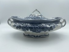 Blue Transferware Tureen ~