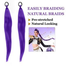 27" Purple Ponytail Hair Extension 2pcs Girl Women Braided Braids Hair Pieces