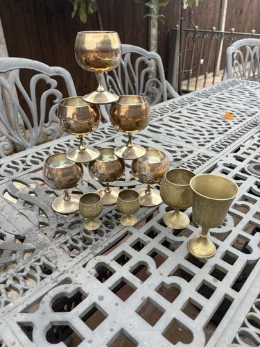 Vintage brass goblets - vintage, &