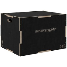 SPORTNOW 51/61/76cm Pylometric Jump Box, Wooden Pylo Box for Home Gym