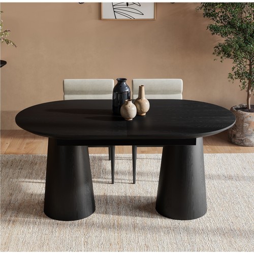 Large black wooden extendable - large,