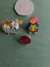 Collectible Pin Badges - Paddington Bear - Noah's Ark - Red Nose 10th Anniv.