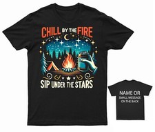 Chill by the Fire Sip Under the Stars Campfire Tee | Cozy Outdoor Nights Shirt |