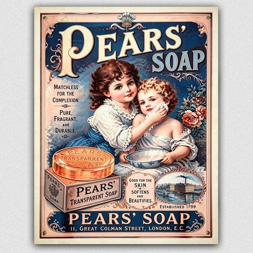 Metal sign pear soap - pear's,