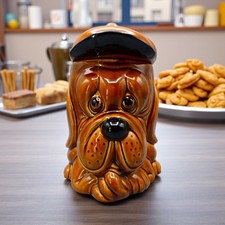 P&K Hound Dog Ceramic Biscuit Barrel Cookie Jar 23cm - Vintage - Made in England