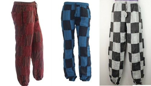 Patchwork trousers wideleg - patchwork,
