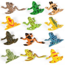 12PCS Small Toy Frogs Character Figure Fun Toys Plastic Realistic Frog Model