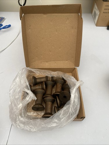 Brown wooden spools 2 - brown,