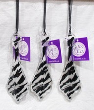 ‘NEW’ Modern Christmas Tree Decorations – (Set of 3) ANIMAL PRINT - ZEBRA