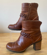 Clarks Active Air Soft Tan Leather Ankle Boots EU 38.5 UK 5.5D