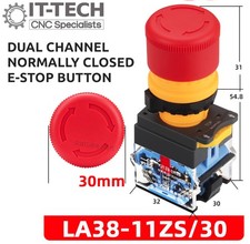 Mushroom Emergency E-Stop Push Button Switch Machinery Safety Dual Channel NC