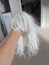 White Wig Beard Combo 80s Rock Star Cosplay Dress