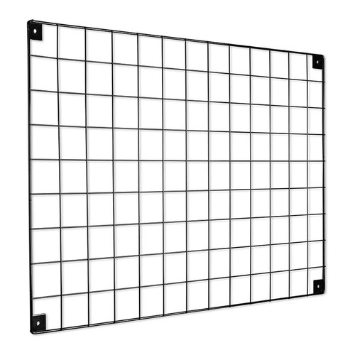 Black grid mesh panel - black,