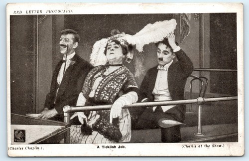 Postcard charlie chaplin red - postcard,