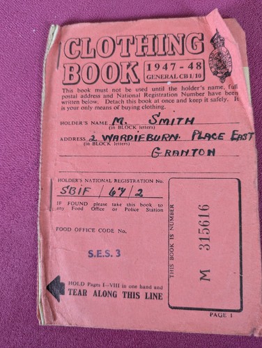 Clothing ration book 1947 - clothing,