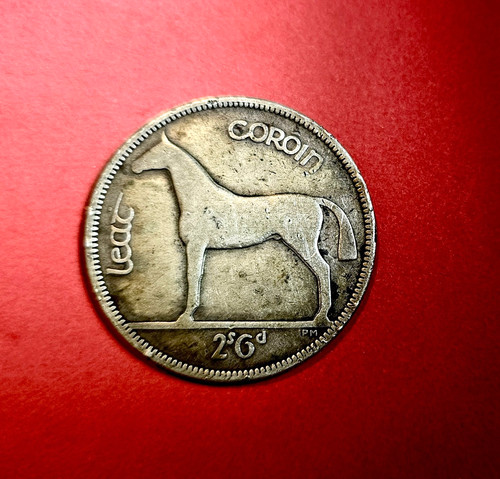 1928 ireland half - half, silver