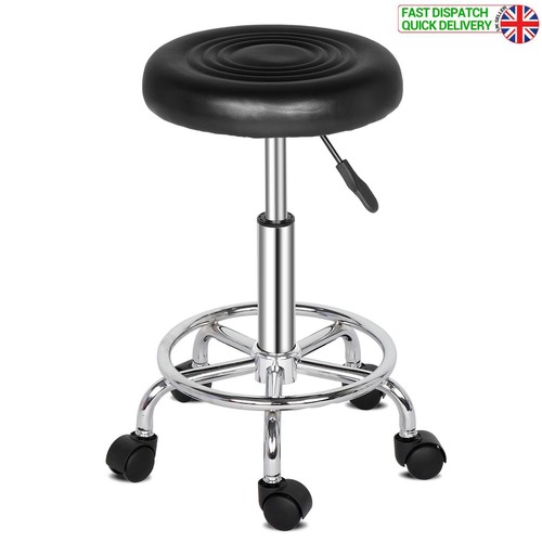 Leather salon stool - leather,