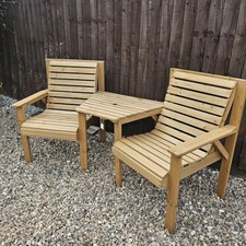 Wooden Love Seat Rustic Garden