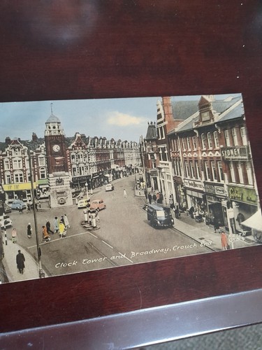 Old postcard clock - tower, and