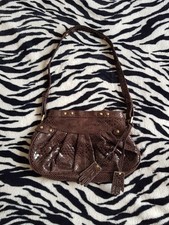 Dents Bag Brown Faux Suede