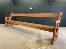 Antique pitch pine church pew - antique,